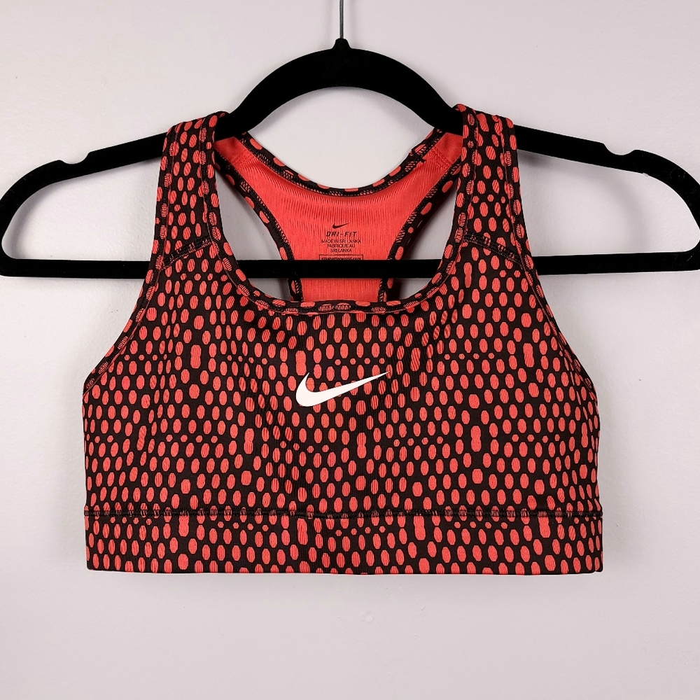 Nike Dri Fit Racerback Sports Bra Red and Black